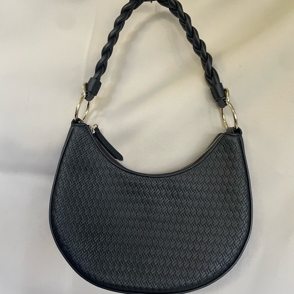 Draper James Black Textured Shoulder Bag